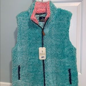 Simply Southern Sherpa Vest Seaglass XXL